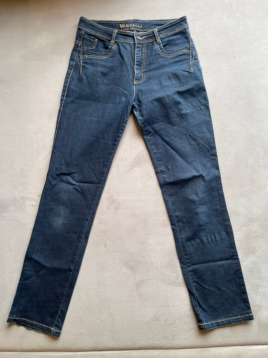 Flattering Vassalli Dark Denim Jeans - Slim/Straight Leg - Size 10
