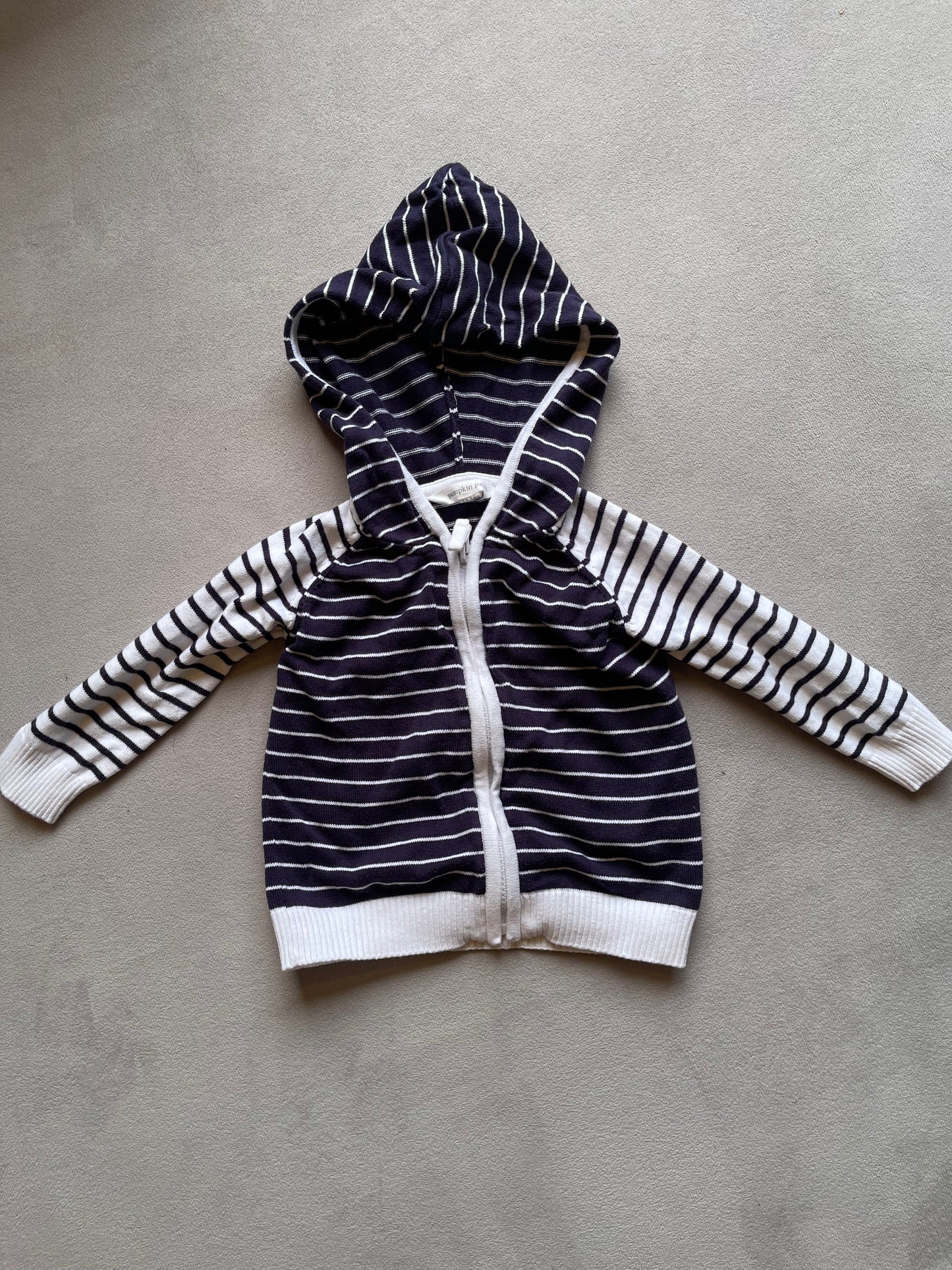 Pumpkin Patch blue & white jersey 12-18 months